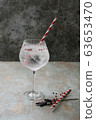 Alcohol beverage. Refreshing Gin and Tonic cocktail 63653470