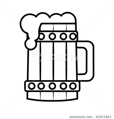 Isolated beer wooden glass icon Isolated beer wooden glass icon 63653863