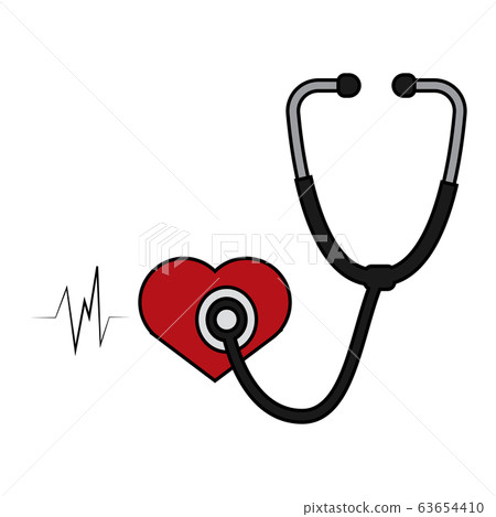 Isoalted stethoscope icon 63654410