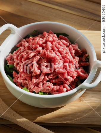 Fresh food ingredients minced beef Fresh food ingredients minced beef 63655492