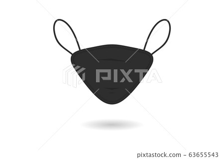 Black protective medical face mask isolated on Black protective medical face mask isolated on 63655543