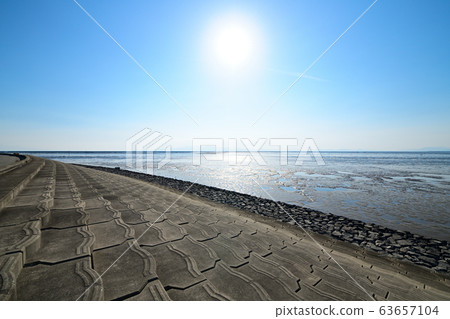 Yanagawa city landscape Ariake Sea 63657104