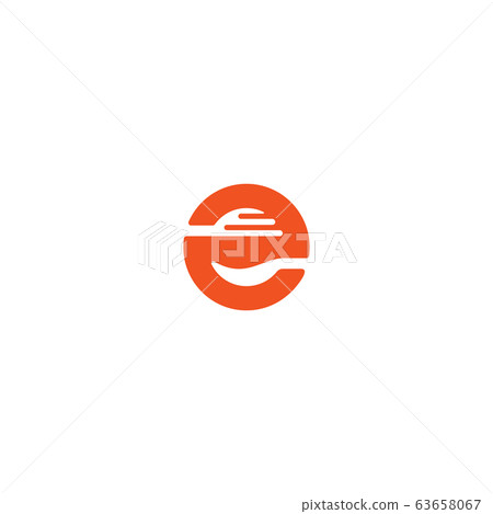 Combination of cutlery and initials letters E logo Combination of cutlery and initials letters E logo 63658067