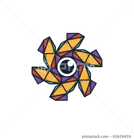 Combination of triangle and lens logo design 63658459