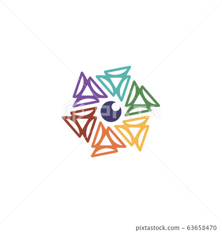 Hexagon lens logo design vector colorful Hexagon lens logo design vector colorful 63658470