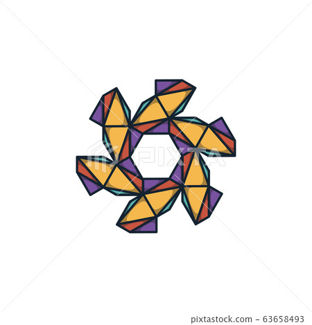 Combination of triangle and hexagon logo design Combination of triangle and hexagon logo design 63658493