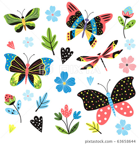 Butterfly pattern. Bright summertime ornament 63658644