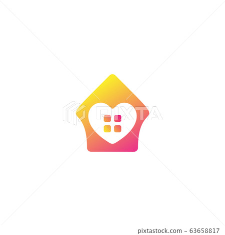 Home love logo design vector 63658817