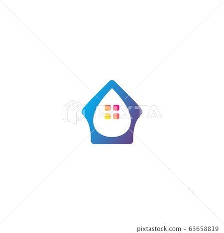 Water home unique logo design vector Water home unique logo design vector 63658819