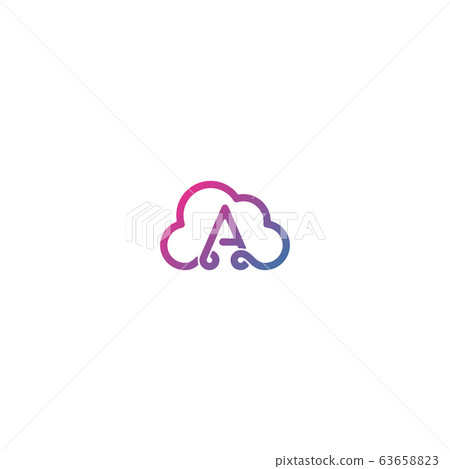 Combination of cloud and letter A logo design Combination of cloud and letter A logo design 63658823