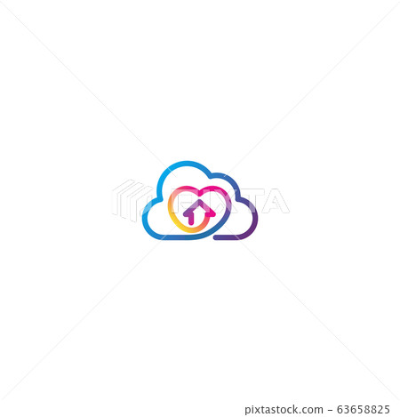 Home and love cloud logo design vector 63658825