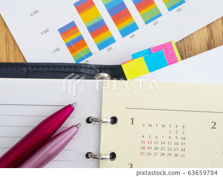 Business image · graph · calendar · notebook · female Business image · graph · calendar · notebook · female 63659784