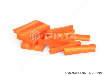 julienned carrot sticks isolated on white 63659985