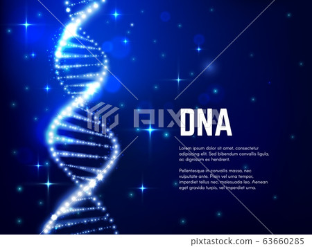 Glowing DNA helix. Genetics science and medicine 63660285