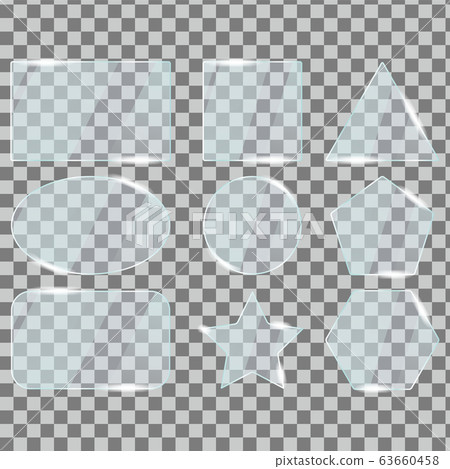 A set of glass frames that allow the background to pass through Plastic Transparent 63660458