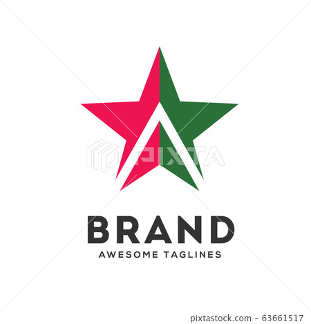 Star with arrows up vector style illustration 63661517