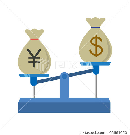 強勢日元和弱勢美元的形像說明 63661650