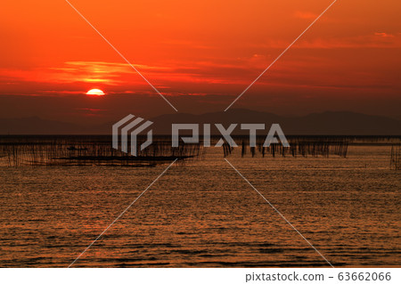 柳川市風景有明海傍晚景 63662066