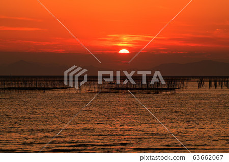 柳川市風景有明海傍晚景 63662067