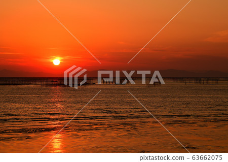柳川市風景有明海傍晚景 柳川市風景有明海傍晚景 63662075