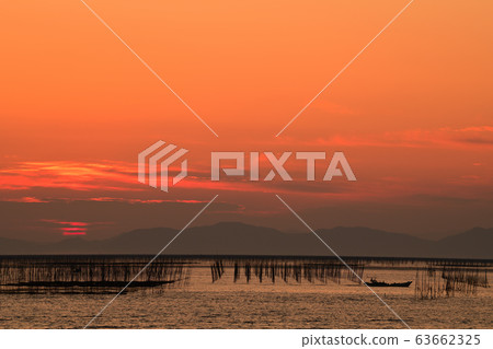 柳川市風景有明海傍晚景 63662325