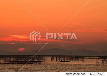 柳川市風景有明海傍晚景 63662326