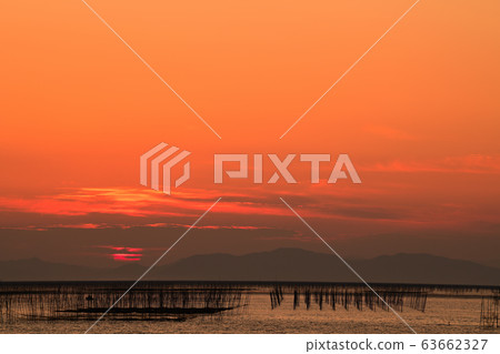 柳川市風景有明海傍晚景 63662327