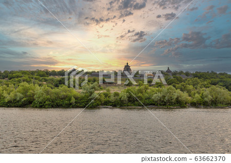 Medieval wooden Zaporozhian Sich buildings on 63662370