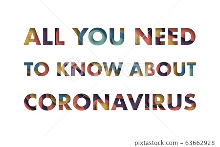 Multicolored Inscription All you need to know about COVID-19 on white background banner 63662928