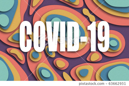 White Inscription COVID-19 on Multicolored background banner White Inscription COVID-19 on Multicolored background banner 63662931