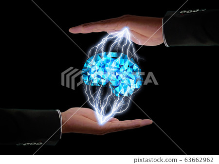 漂浮在您手掌中的抽像人工智能 漂浮在您手掌中的抽像人工智能 63662962