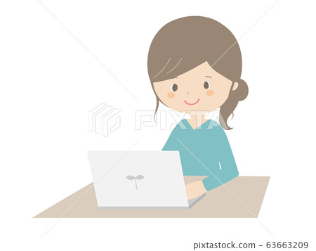 使用一台筆記本電腦的女人 使用一台筆記本電腦的女人 63663209