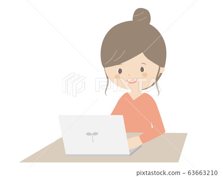 Woman using a laptop 63663210