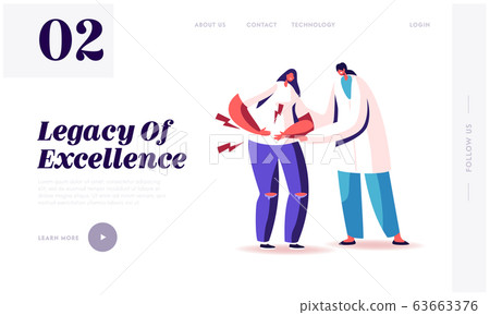 Appendicitis Inflammation Disease Landing Page Template. Doctor Character Trying to Help Sick Woman Appendicitis Inflammation Disease Landing Page Template. Doctor Character Trying to Help Sick Woman 63663376