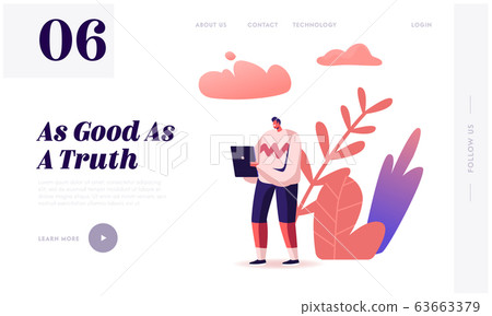 People Read Fake News Landing Page Template. Man Reading News on Tablet Pc. Male Character Use Gadget People Read Fake News Landing Page Template. Man Reading News on Tablet Pc. Male Character Use Gadget 63663379