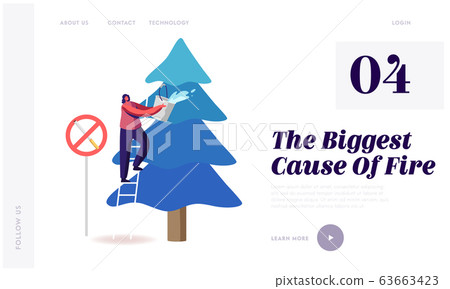 Environment Protection, Nature Ecology Saving Website Landing Page. Volunteer Woman Extinguish Big Fire Environment Protection, Nature Ecology Saving Website Landing Page. Volunteer Woman Extinguish Big Fire 63663423