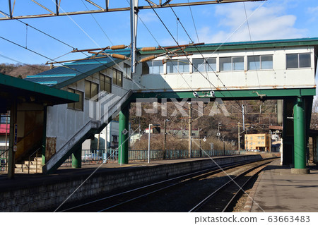早春北海道室蘭市JR灣石站的拍攝風景 63663483