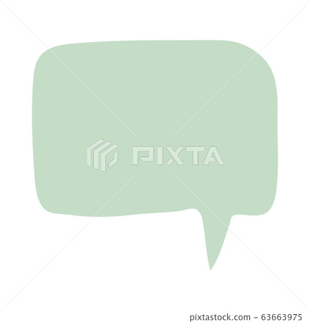 Hand drawn green speech bubble isolated on white - Stock Illustration ...