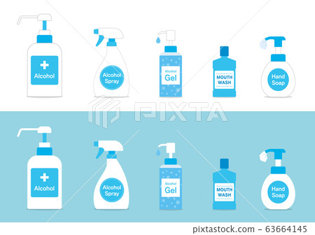 Infectious disease control virus disinfection illustration set 63664145
