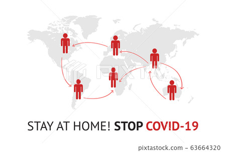 2019-nCoV Covid spread vector infographic stay at home 2019-nCoV Covid spread vector infographic stay at home 63664320