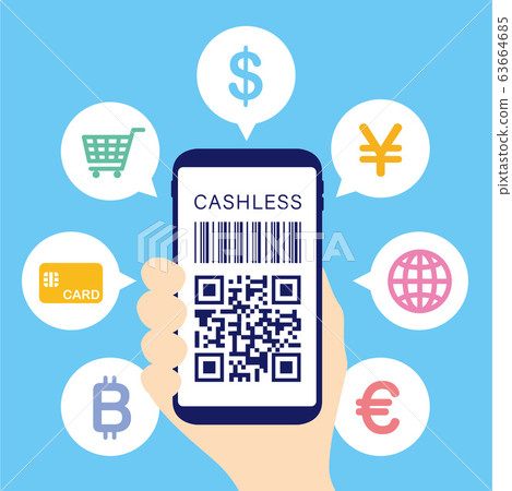 smart phone, qr code, cashless 63664685