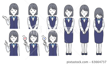 擺一套制服的接待員女人 63664737