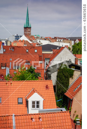 red Luebeck, View of the old city. red Luebeck, View of the old city. 63665658