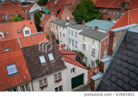 red Luebeck, View of the old city. 63665661