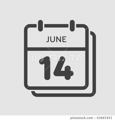 Icon calendar day 14 June, summer days of the year 63665931