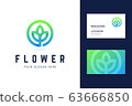 Flower logo and business card template. Vector illustration. 63666850