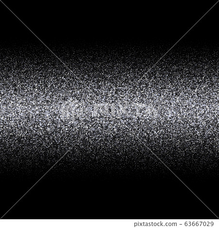 Silver glitter stripe with sparkles on black background.Vector 63667029