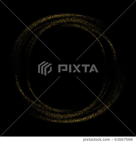 Festive golden sparkle background. Glitter border, circle frame. Black and gold vector dust. Festive golden sparkle background. Glitter border, circle frame. Black and gold vector dust. 63667066
