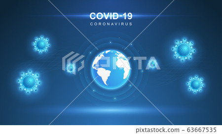 Coronavirus COVID-19. Coronavirus outbreak and coronaviruses influenza background. COVID-19 Virus. Virus attack on earth. Vector Illustration. Coronavirus COVID-19. Coronavirus outbreak and coronaviruses influenza background. COVID-19 Virus. Virus attack on earth. Vector Illustration. 63667535