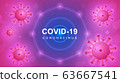 Coronavirus COVID-19. Coronavirus outbreak and coronaviruses influenza background. COVID-19 Virus. Virus attack on earth. Vector Illustration. 63667541